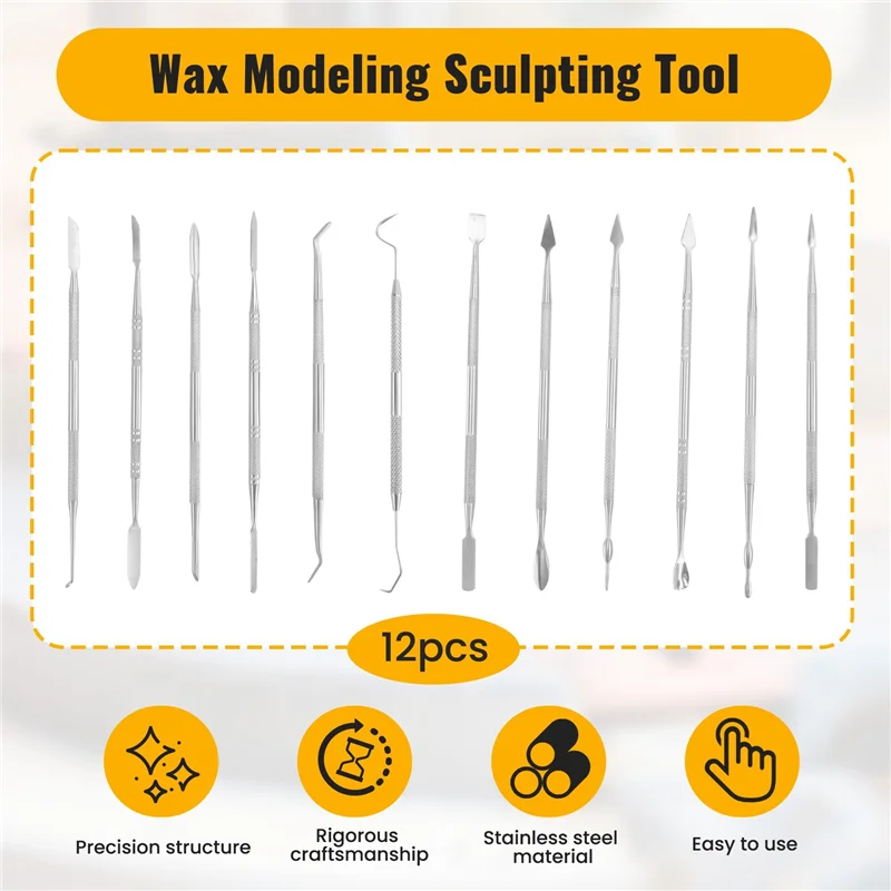 

A53Q-36 Pcs Wax Carvers Set Double Ended Wax Modeling Sculpting Tools Picks Polymer Pottery Clay Carving Tool