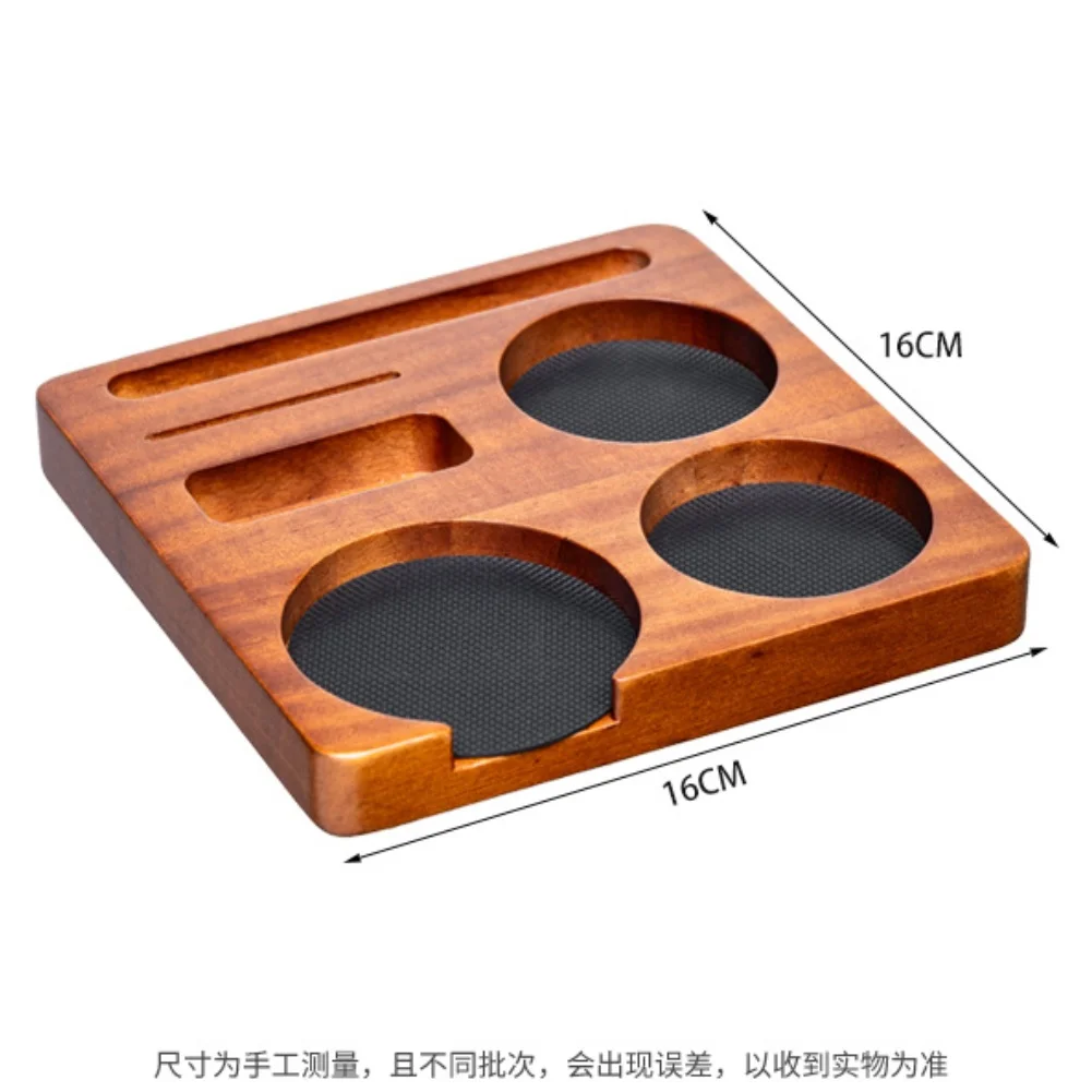 Wood Tamping Station Coffee Dosing Funnel Coffee Grinding Set Espresso Accessories Coffee Distributor 16x16cm For Baristas