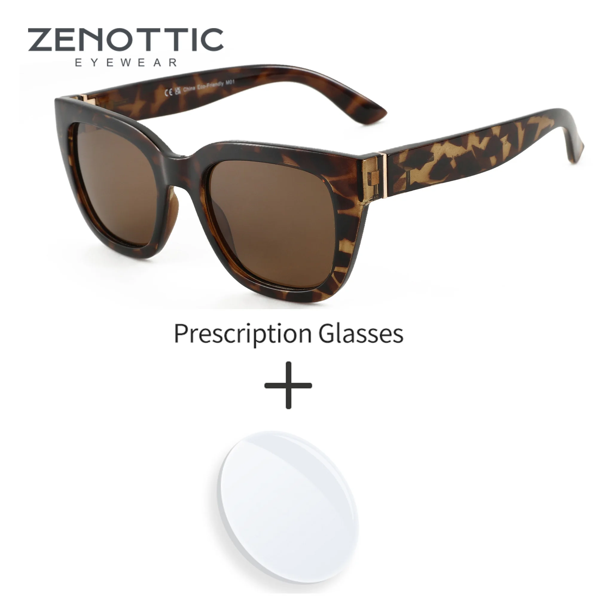 

ZENOTTIC 2025 Square Prescription Sunglasses Fashion Butterfly Polarized Shade Myopia/Progressive Optical Sun Glasses for Women