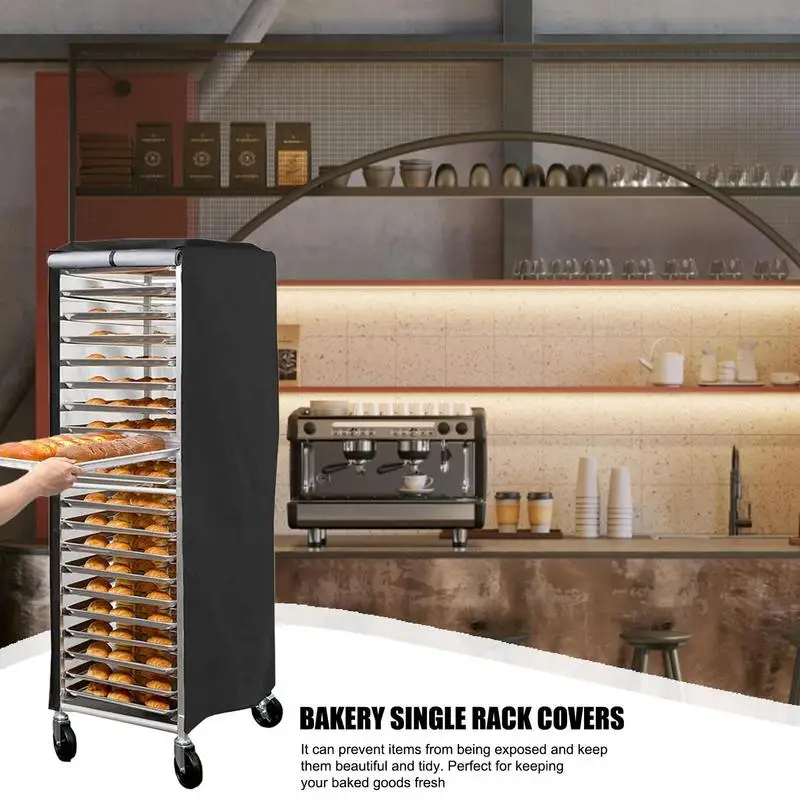 Sheet Pan Rack Cover Bun Pan Rack Cover 2 Zippers 420D Waterproof Silver Painted Dustproof Oxford Cloth Rack Cover Protection