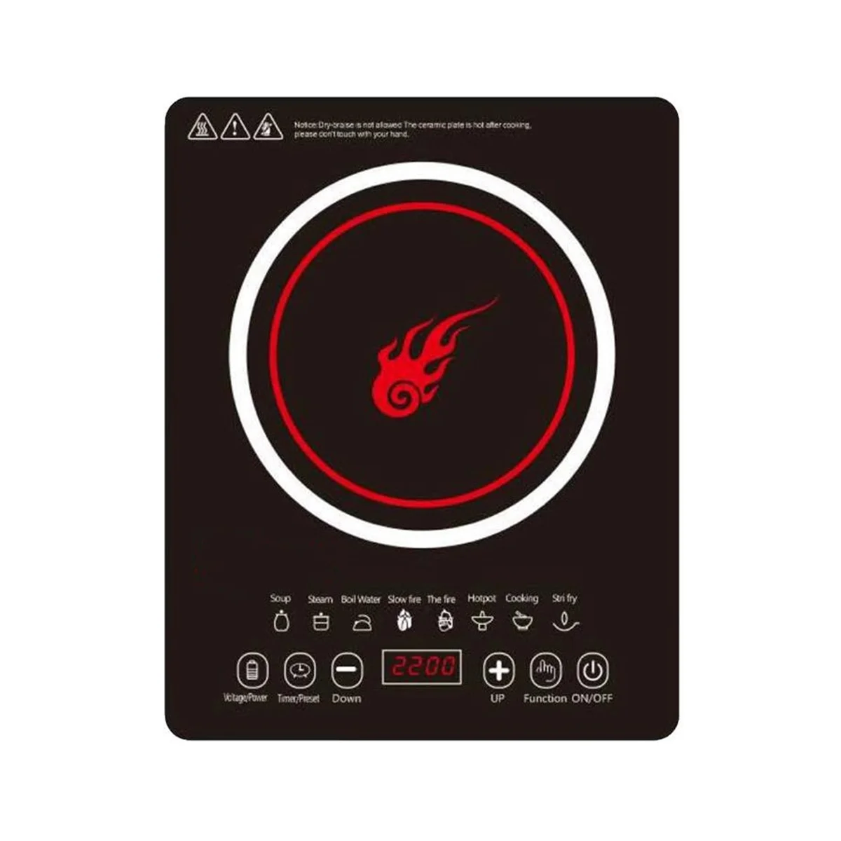 Портативная индукционная варочная панель с 8-уровневой горелкой на столешнице, электрическая индукционная плита, вилка стандарта США