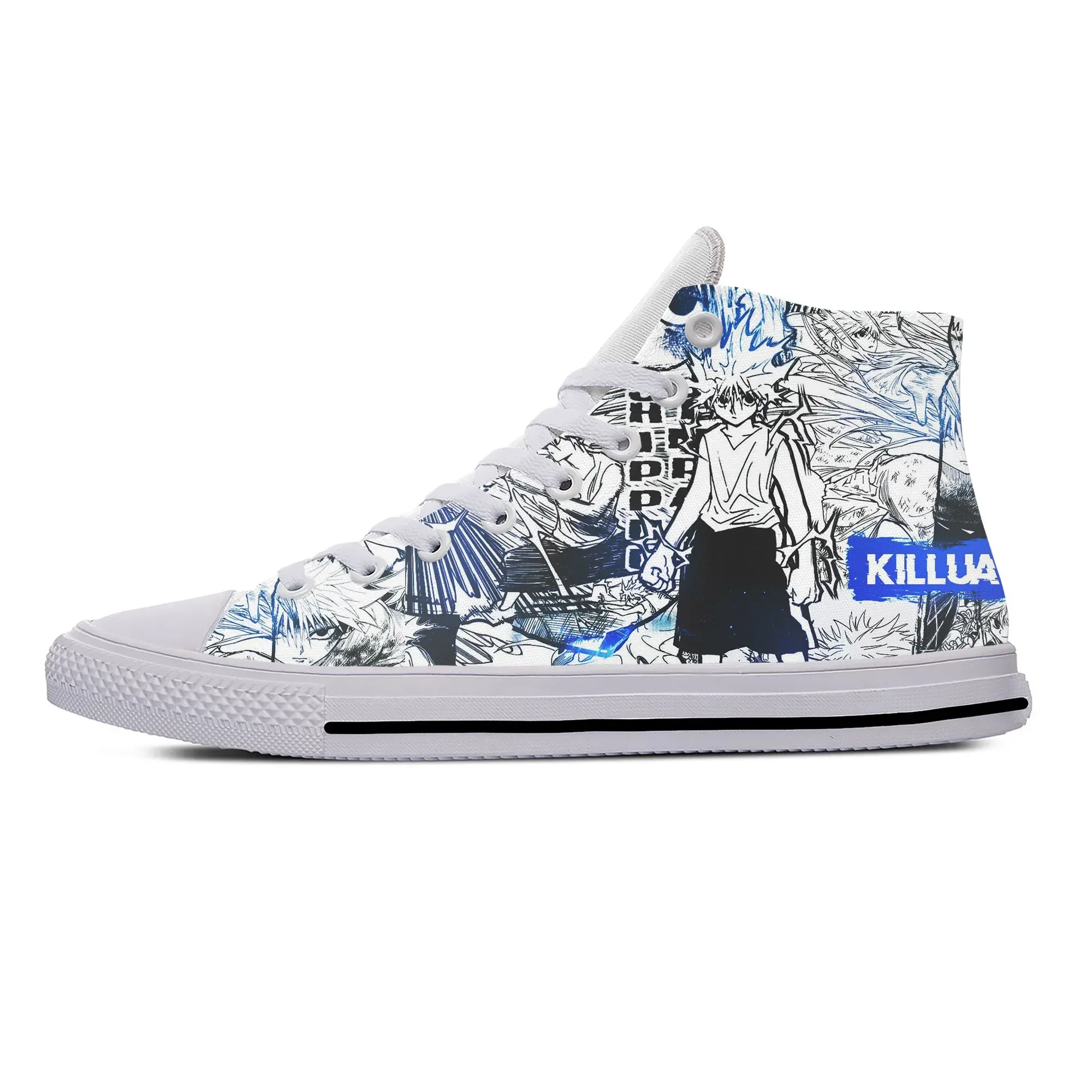 Zapatillas de deporte japonesas de Anime Hunter X Hunter Killua Zoldyck, zapatos de tela informales, ligeros y transpirables con estampado 3D, zapatillas de deporte para hombre y mujer
