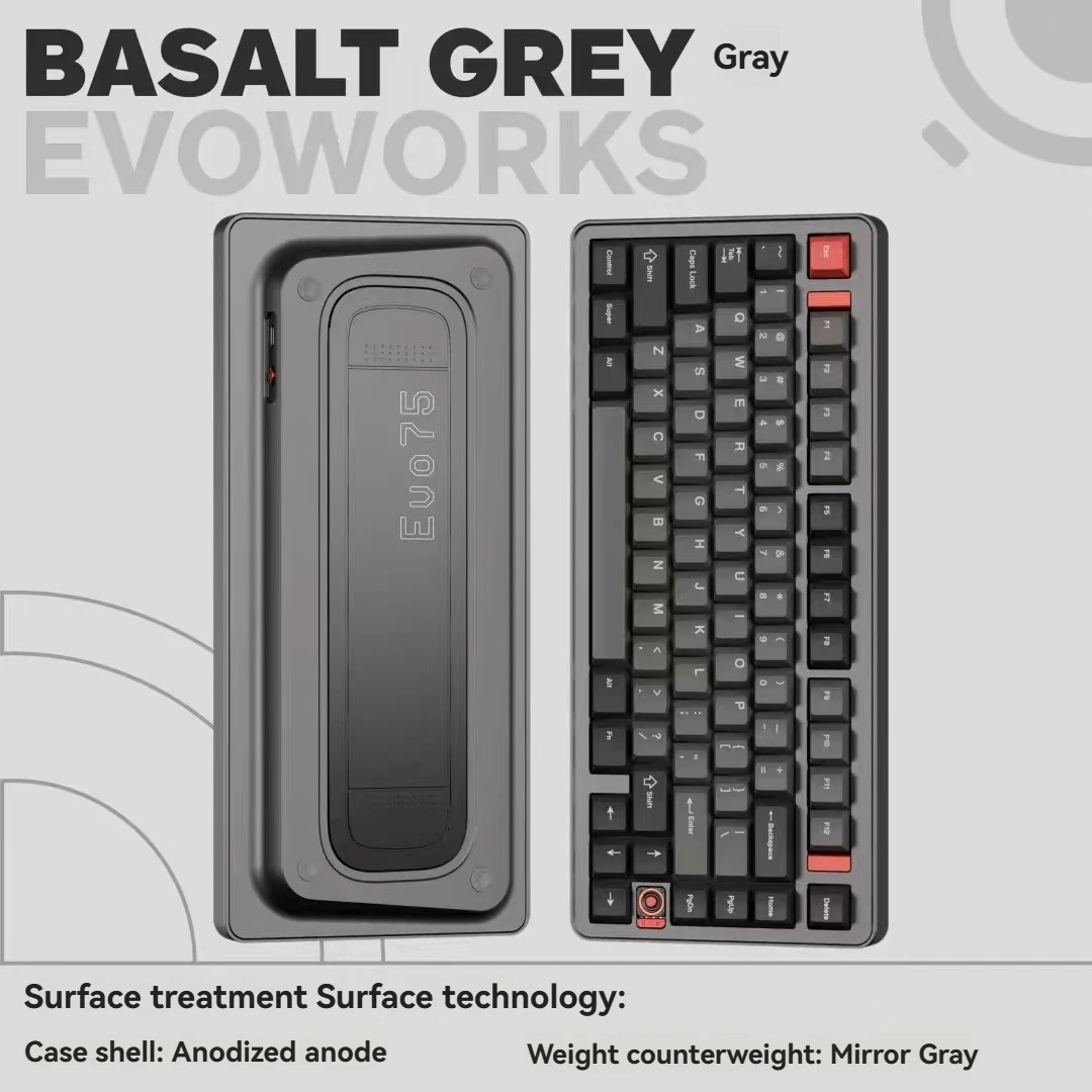 

EVOWORKS EVO75 Mechanical Keyboard 2.4g Wireless Tri-mode Hot-Swap RGB Customized CNC Aluminum Office Gaming Mechanical Keyboard