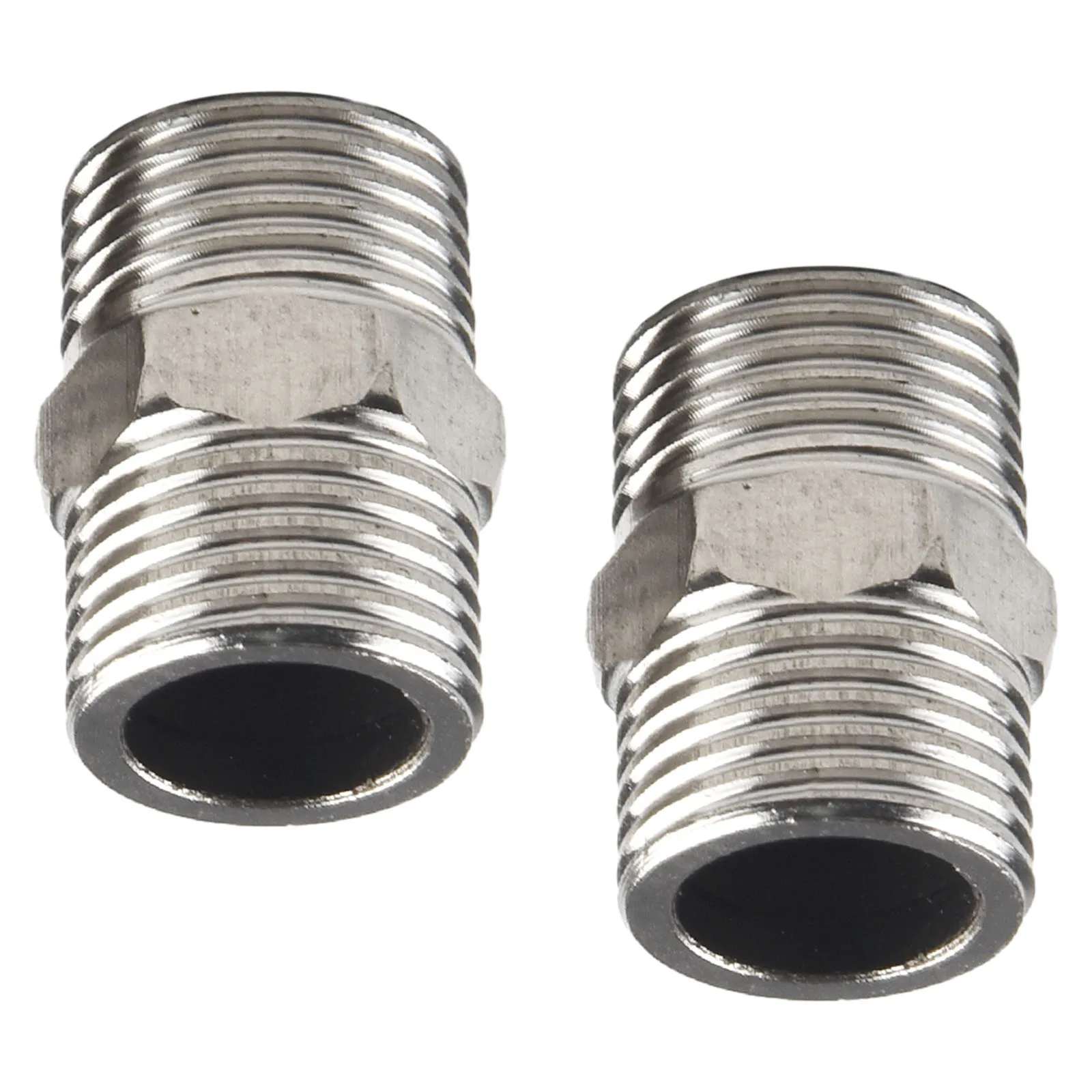 تمديد خرطوم الدش 2 قطعة أنابيب موصل الفولاذ المقاوم للصدأ 1/2 بوصة لإطالة خرطوم الدش في الحمامات RVs في الهواء الطلق