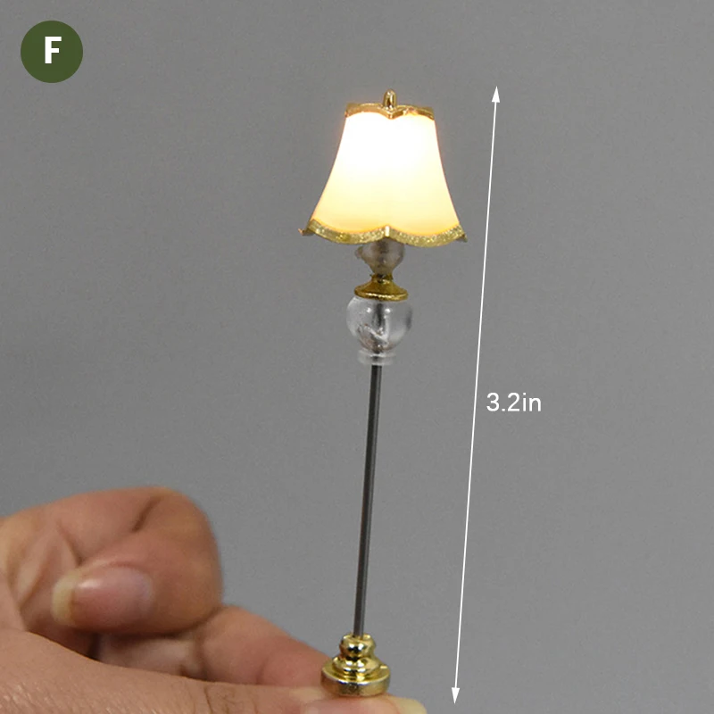 1pc 1:20 Mini Lighting Table Lamp Floor Lamp for Dollhouse Bedroom Dollhouse Miniatures Accessories Toy For Children