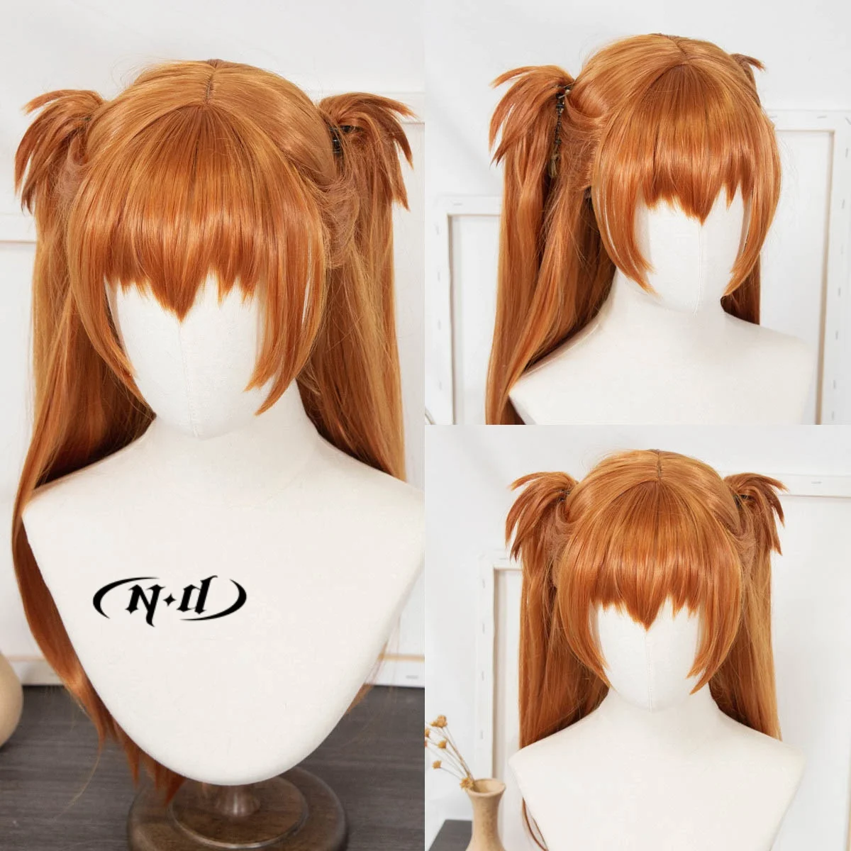 

ND Asuka Langley Soryu Косплей Парики Шиньон EVA Аниме Косплей Парики Волос для Comic Con Coser Костюм Тематическая Вечеринка Термостойкие