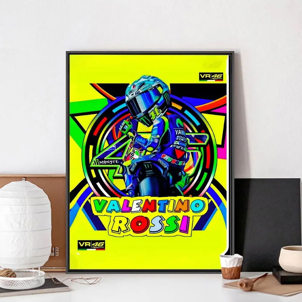 Racing motorcycle R-Rossis-46 Poster No Framed Poster Kraft Club Bar Paper Vintage Wall Art Painting Bedroom Study Stickers