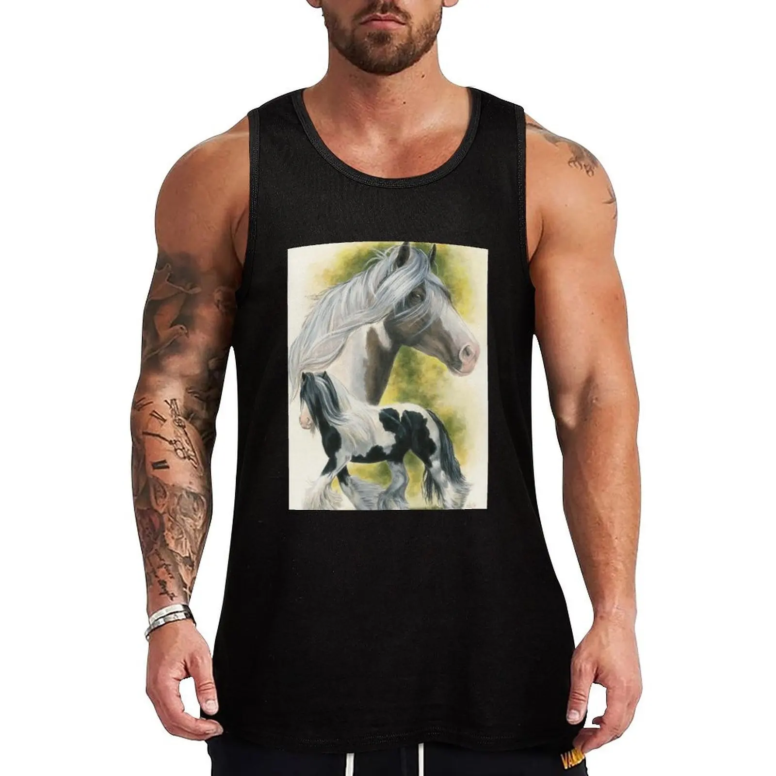 Camiseta sin mangas Gypsy Vanner, camiseta sin mangas para gimnasio, camiseta sin mangas de secado rápido para fitness