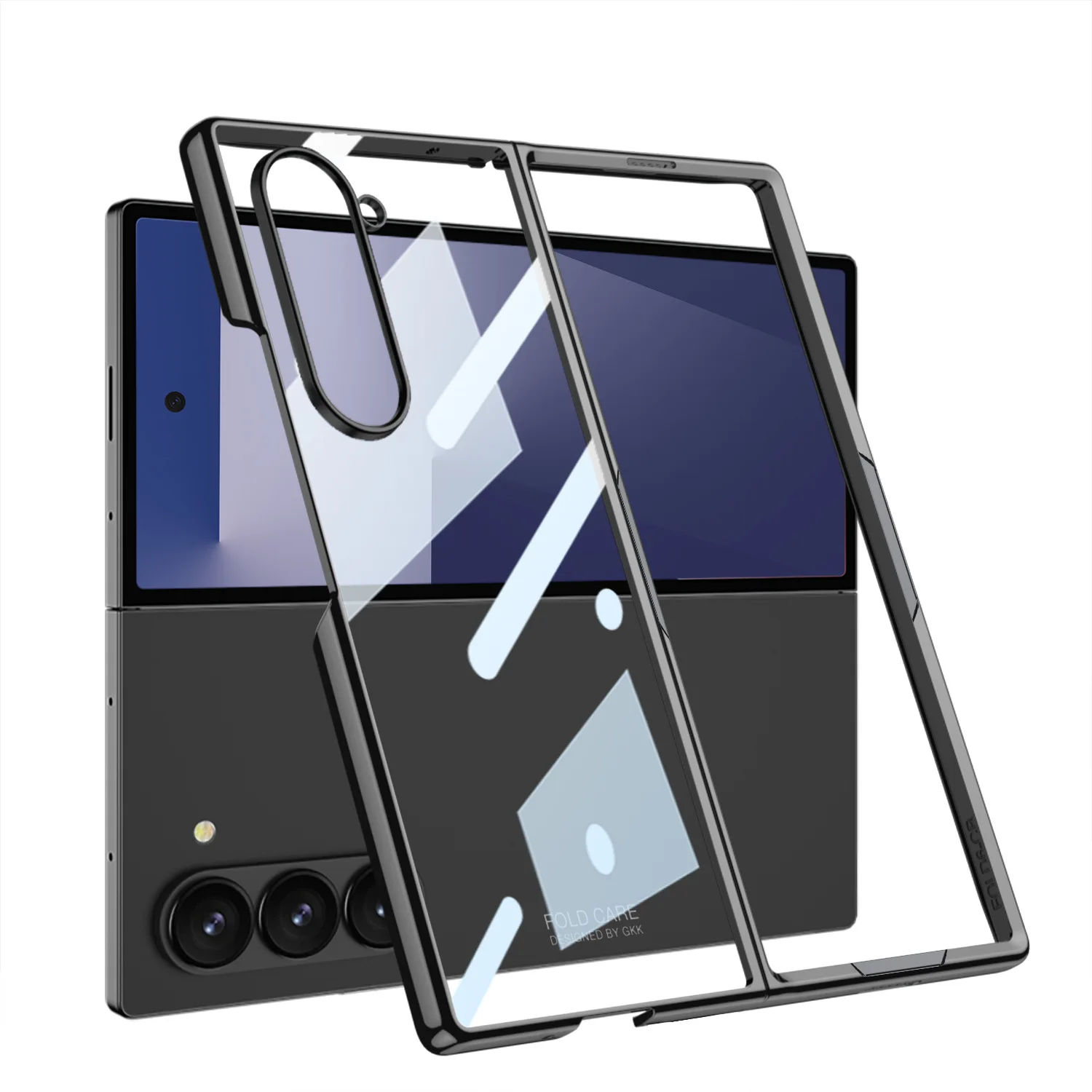 

case for Samsung Z FOLD7 mobile phone case folding screen transparent hard protective cover PC electroplating shell