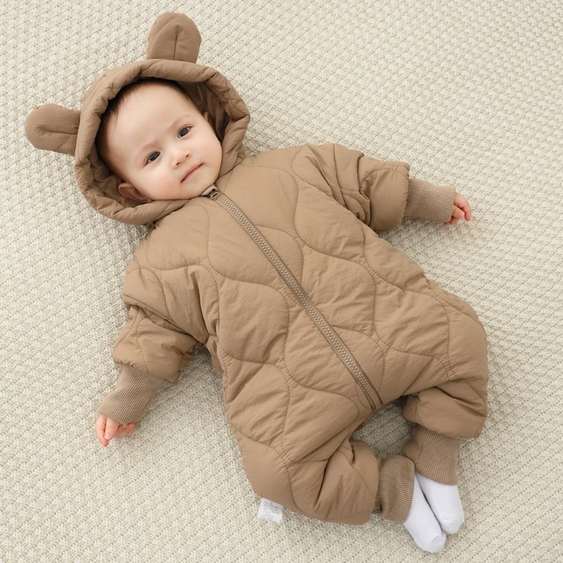 Hooded Jumpsuit Boys Girls Romper Warm Snowsuit Newborns Winter Coat