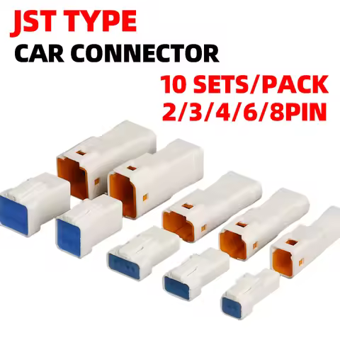 10 sets JST JWPF type Automotive Waterproof Cable Connector 2 3 4 6 8 pin Male Female Butt Plug 02T-JWPF-VSLE-S 03R-JWPF-VSLE-S