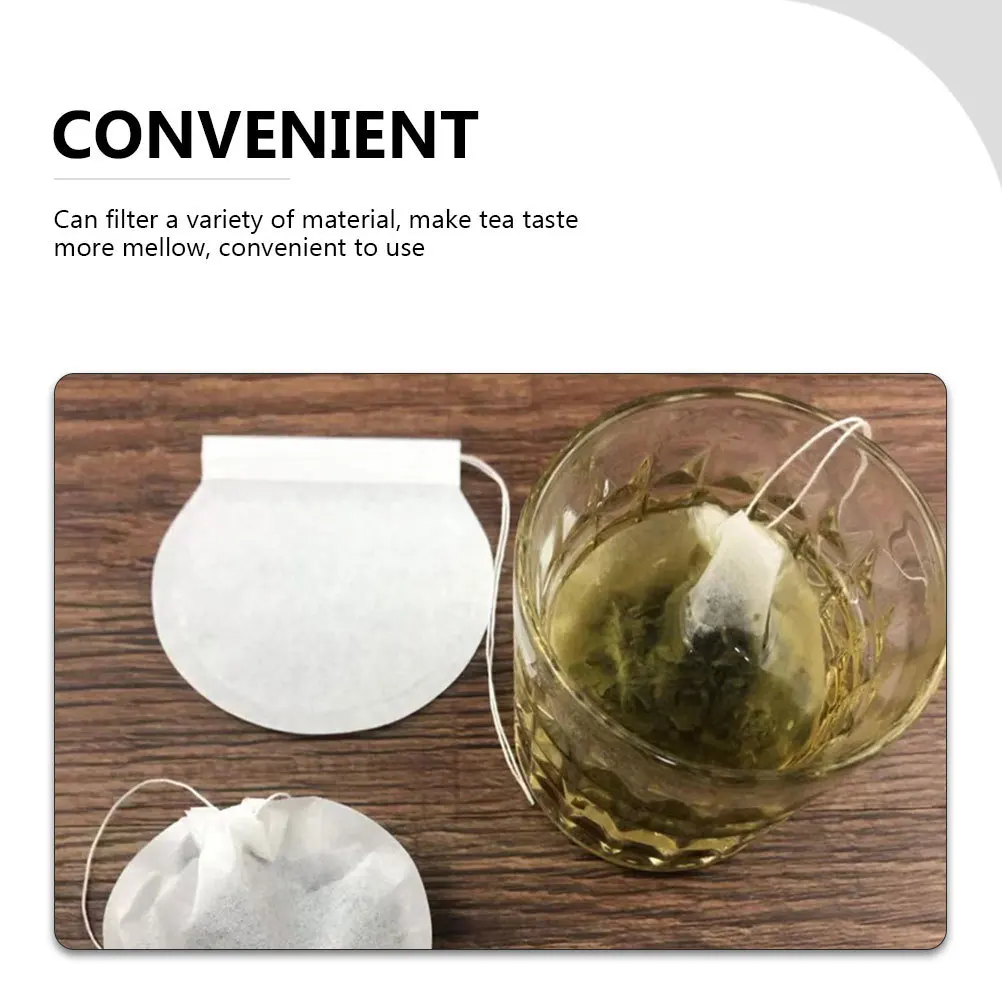 

100pcs Tea Filter Bags Disposable Loose Leaf Holder For Herb Coffee Spice Diy Drawstring Pouches Kitchen Bar Tools