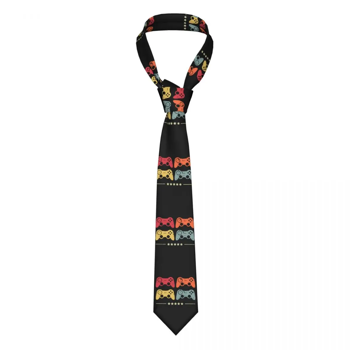 Vintage Retro Video Game Men Women Necktie Fashion Polyester 8 cm Narrow Gaming Controller Neck Tie for Shirt Accessories