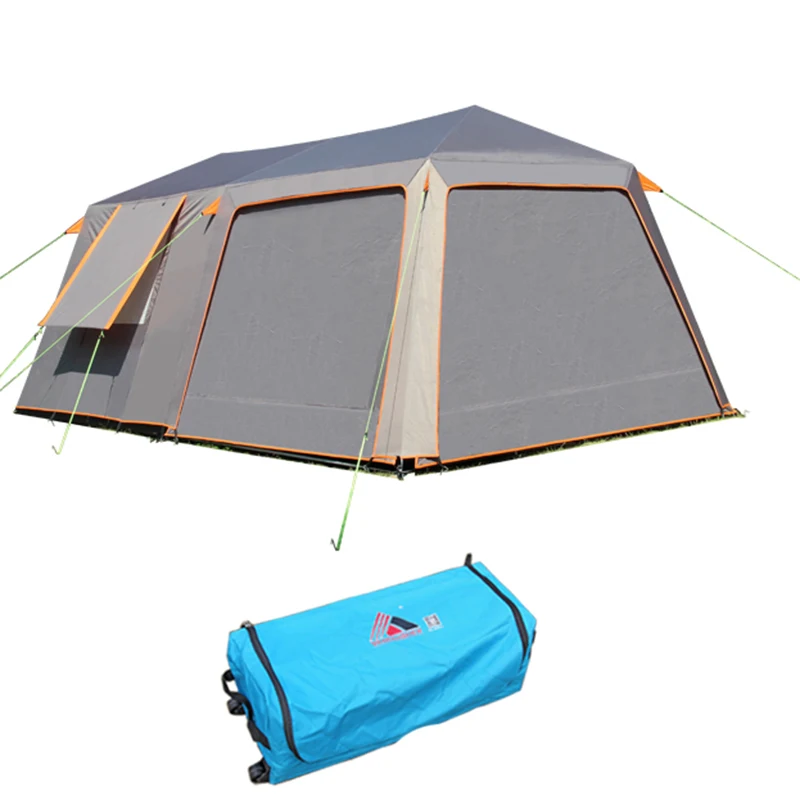 Ultralarge 8-12 Person Double Layer Waterproof Windproof Camping Tent Gazebo Barraca Tente De Camping Tienda De Campaña