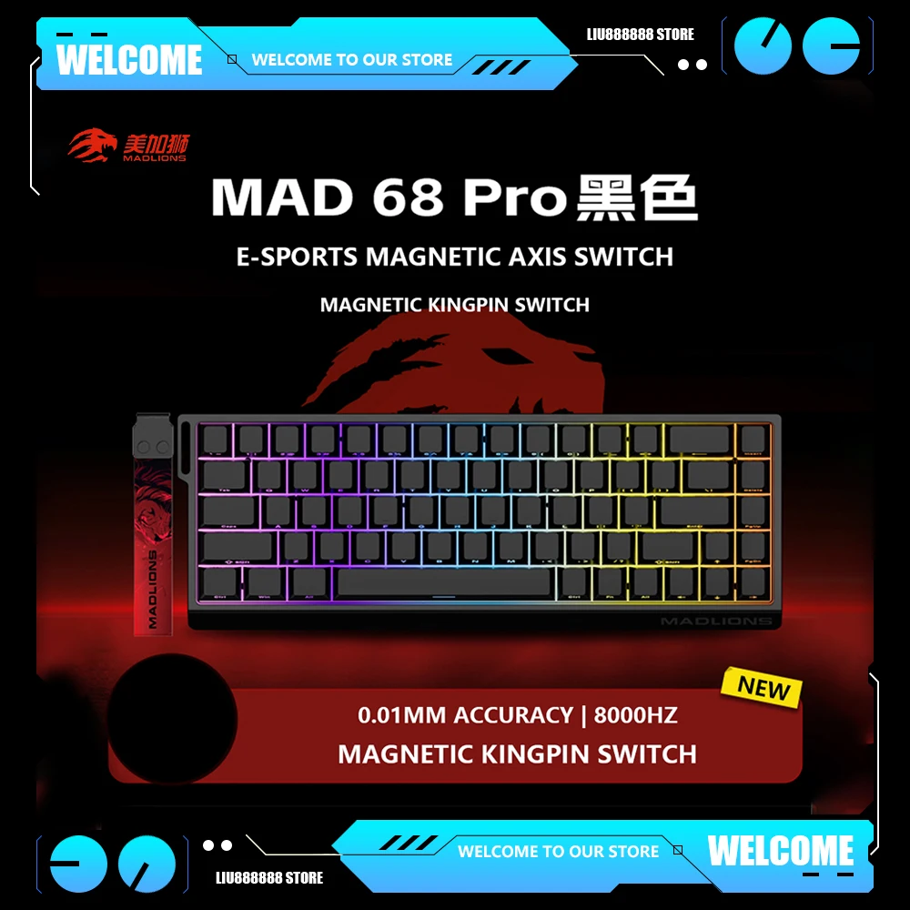 Madlions Madcatz New Mad68pro 8k Low Latency Magnetic Switch Keyboard  Aluminum Alloy 0.01Accuracy Quick Trigger Custom Keyboard