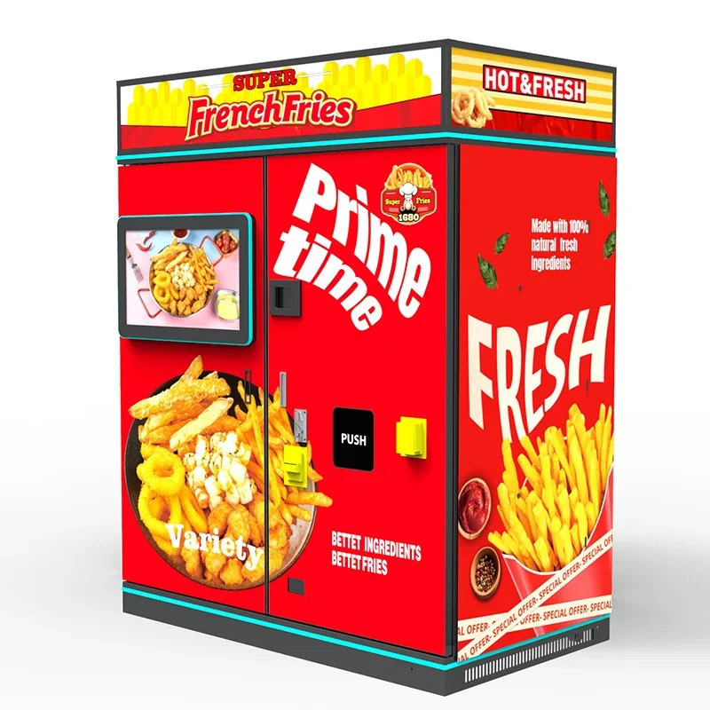 French Fries Vending Machine Automatic Robot Hot Food Fired Chicken And Fry Chip Vending Machine For Sale Factory Price