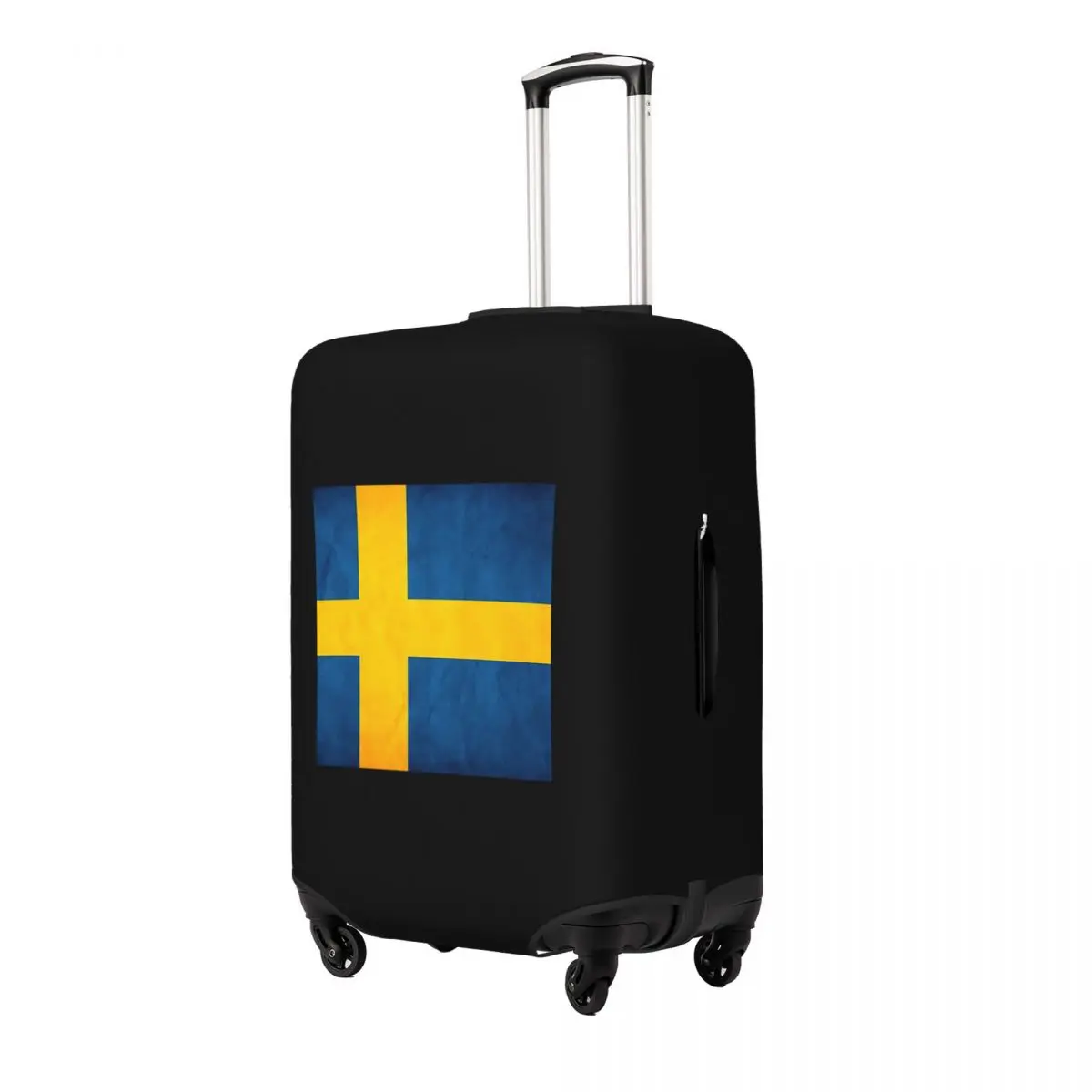 

Sweden Swedish Flag Suitcase Cover Protection Elastic Trip Luggage Protector Covers for 18-32 Inch