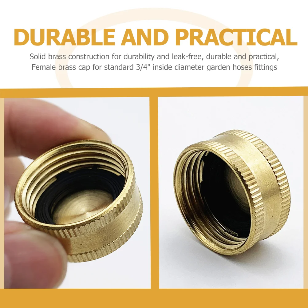 4 Pcs Garden Hose Cover Ends Caps 3/4 Connector Supplies Plug Brass Fitting Durable Accessories