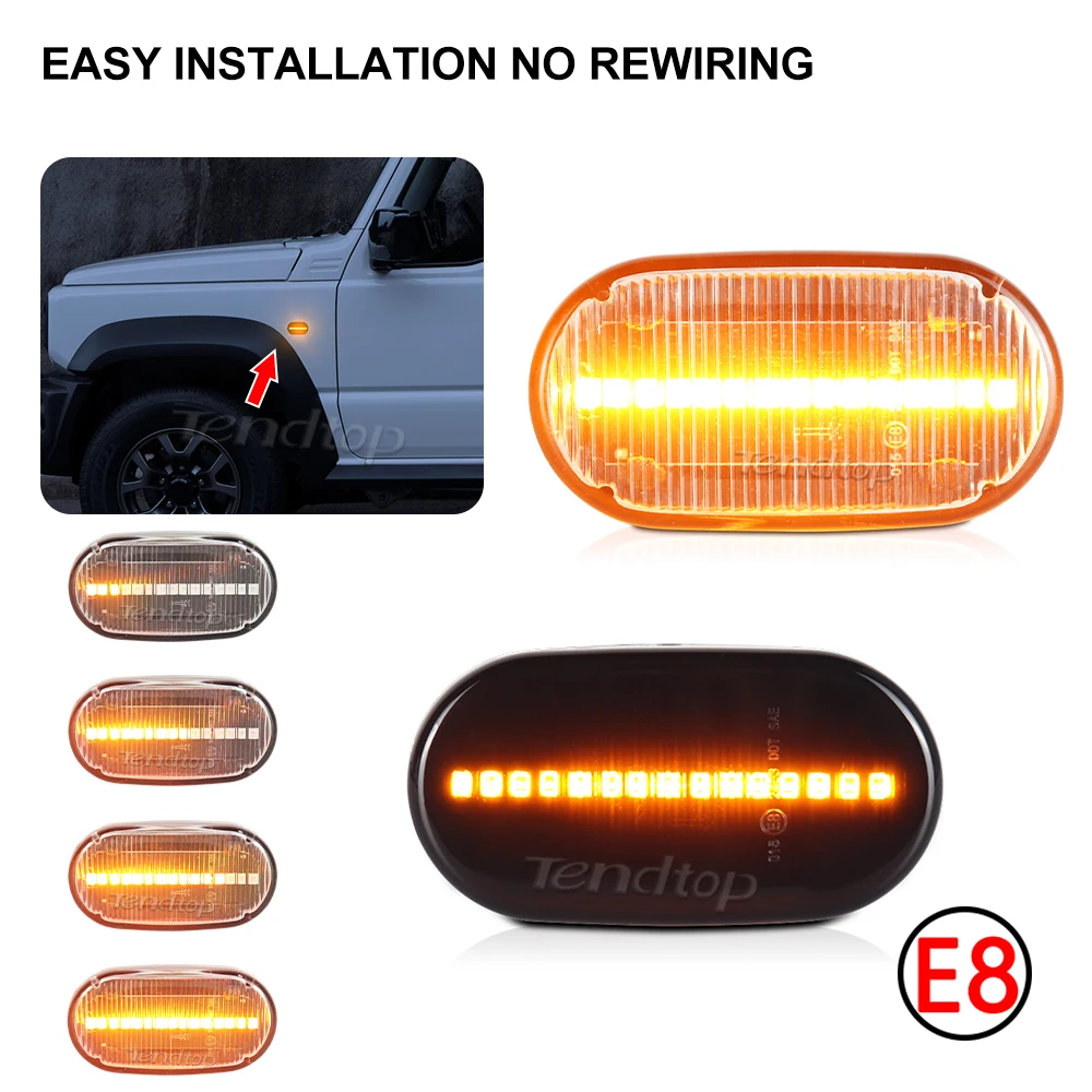 2Pcs Dynamic Side Marker Light Turn Signal Lamp LED Flashing For Suzuki Jimny JB64W JB74W JB23W For Mazda For Chevrolet