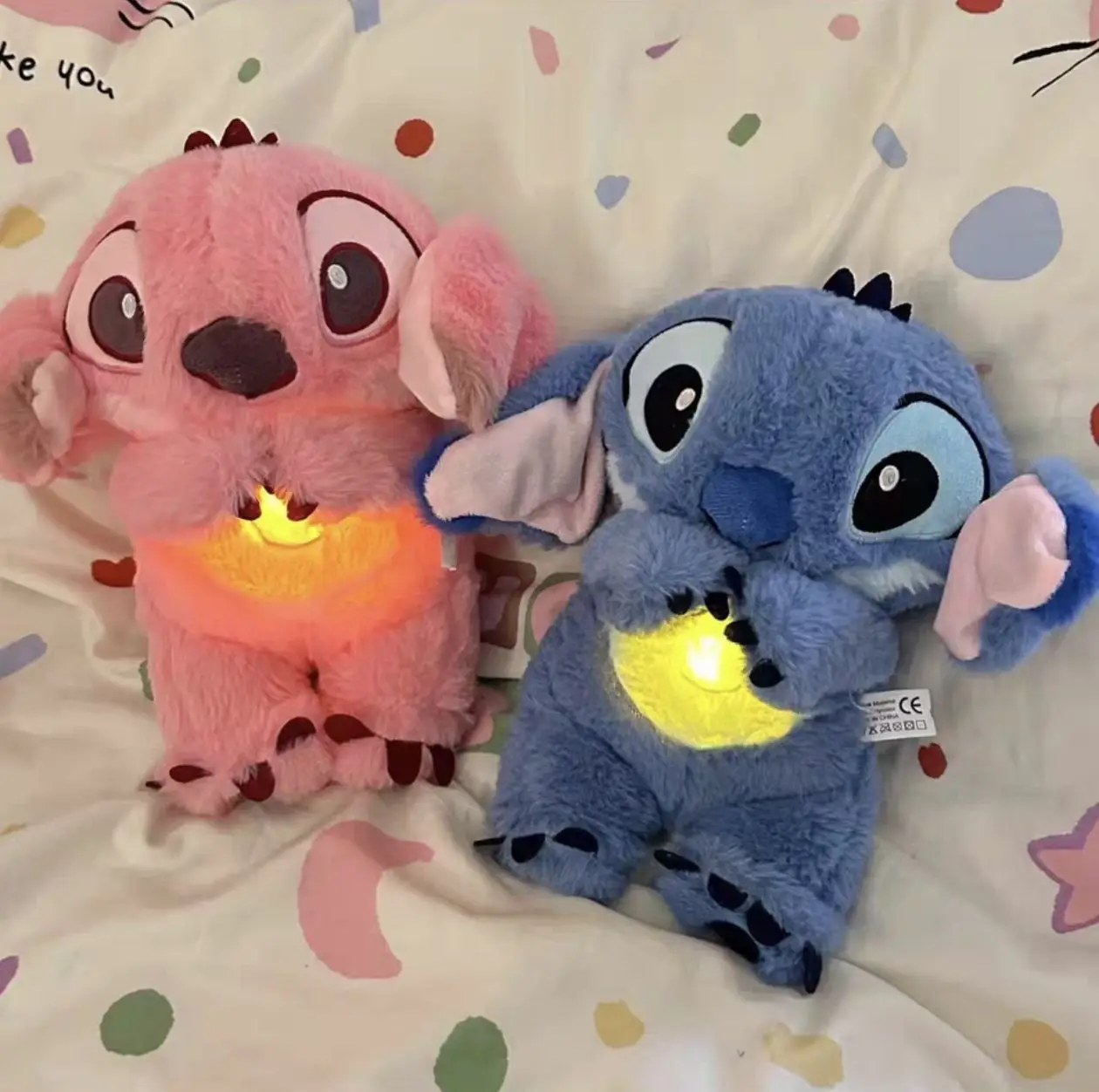 

New Peluche Lilo&Stitch Kawaii About Embroidered Plush Doll Breathing Pillow Music Sleep Aid Christmas Festival Birthday Gift