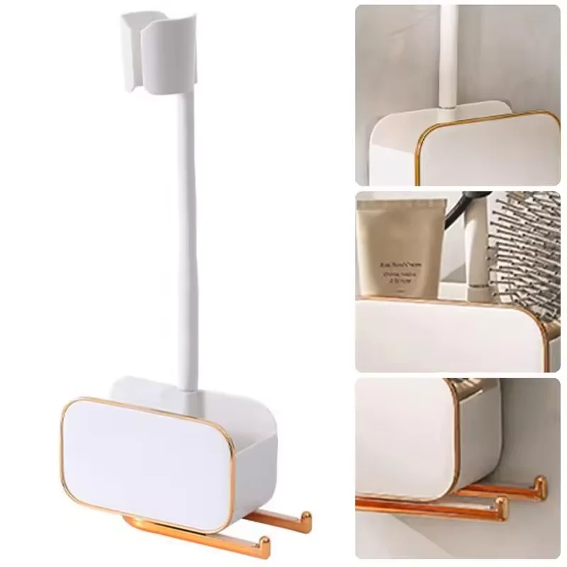 Adjustable Metal Hair Dryer Holder Stand, Wall Mounted & Hands-Free, Easy-to-Install Hair Blower Hanger for Convenient Use