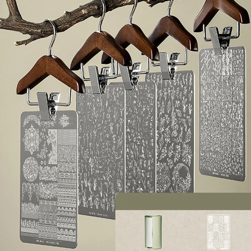 MR مسمار الفن الطباعة مجلس الدانتيل فراشة نمط الأزهار الطباعة قالب نقل سيليكون ختم لوح فولاذي للتقليم الفرنسي