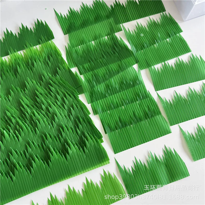 50Pcs Creative Green Grass No-sticky Stickers Small Fresh Brushwood Scrapbooking Journal Photocard Packing Bag DIY Decoration