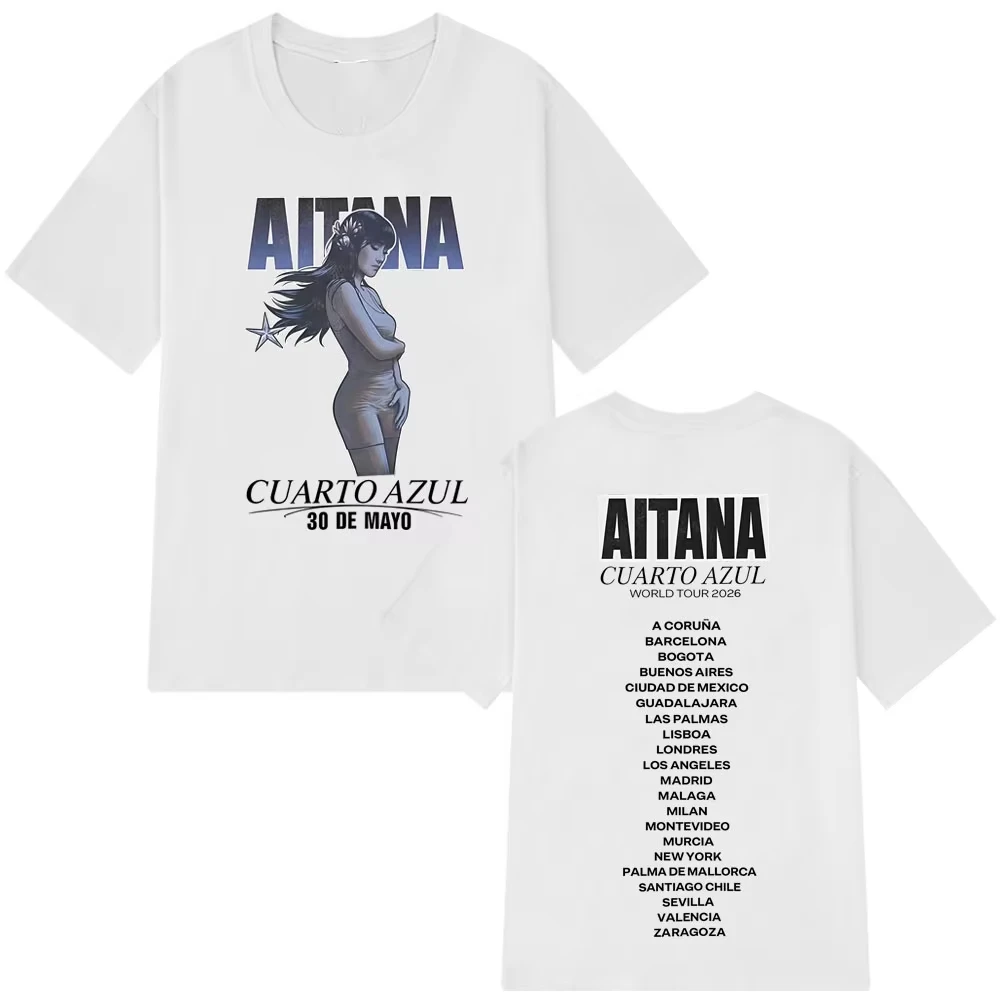 

Aitanas Cuarto Azul Album T Shirt Men Women Fashion Short Sleeve T-shirt Summer Cotton Harajuku O-Neck Oversize TShirt Fan Gifts