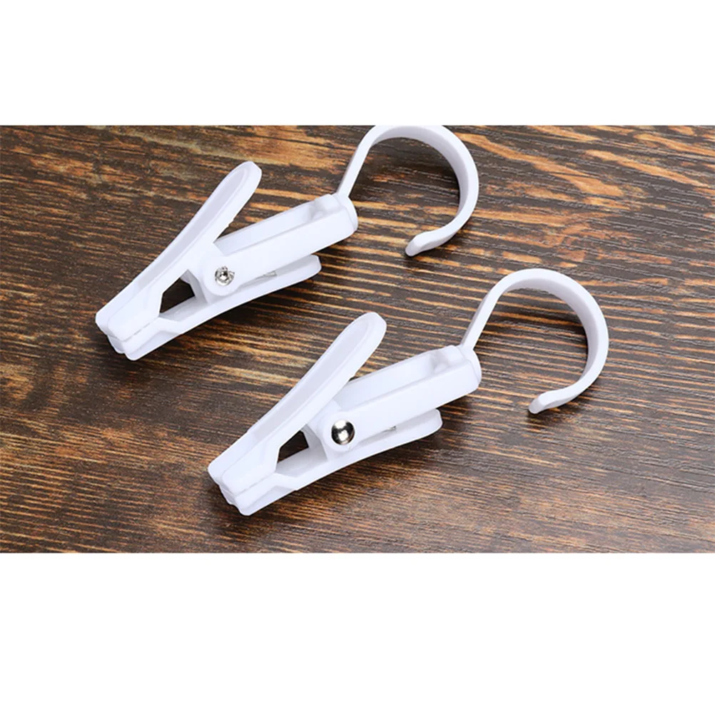 

20Pcs Plastic Curtain Clips 360 Degree Rotatable Hooks Flexible Coat Hangers for Home Office Workshop Laundry