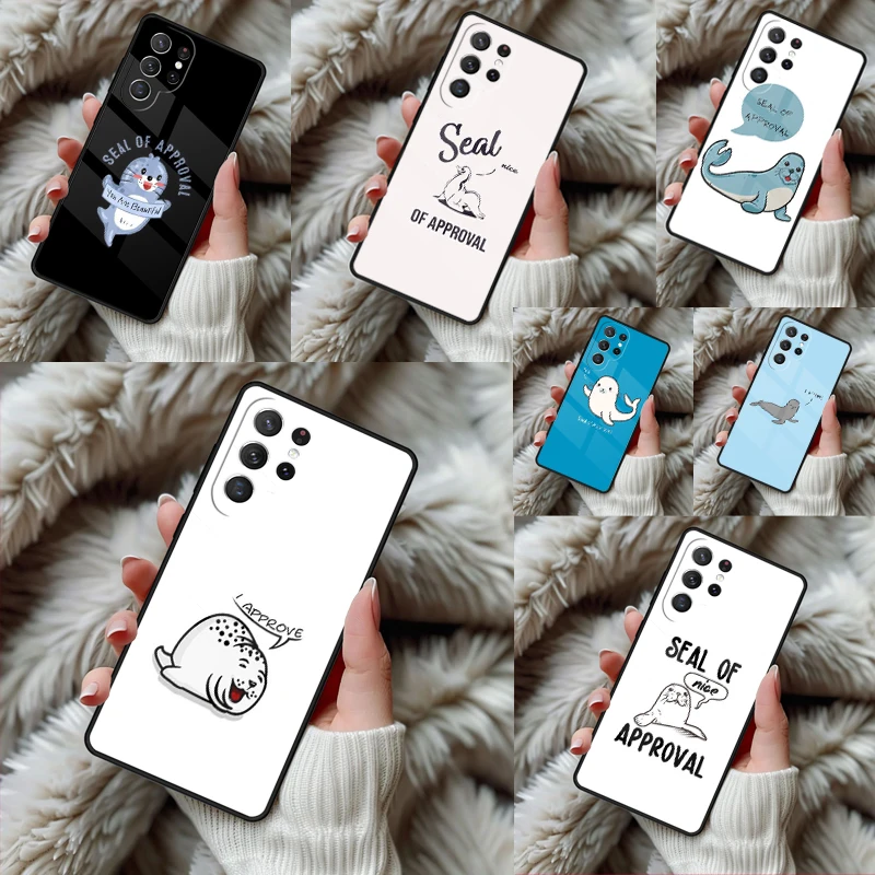Funny seal of approval Phone Case For Samsung Galaxy S24 S25 S26 Ultra S22 S23 Plus S21 S20 FE Note10 TPU Cover
