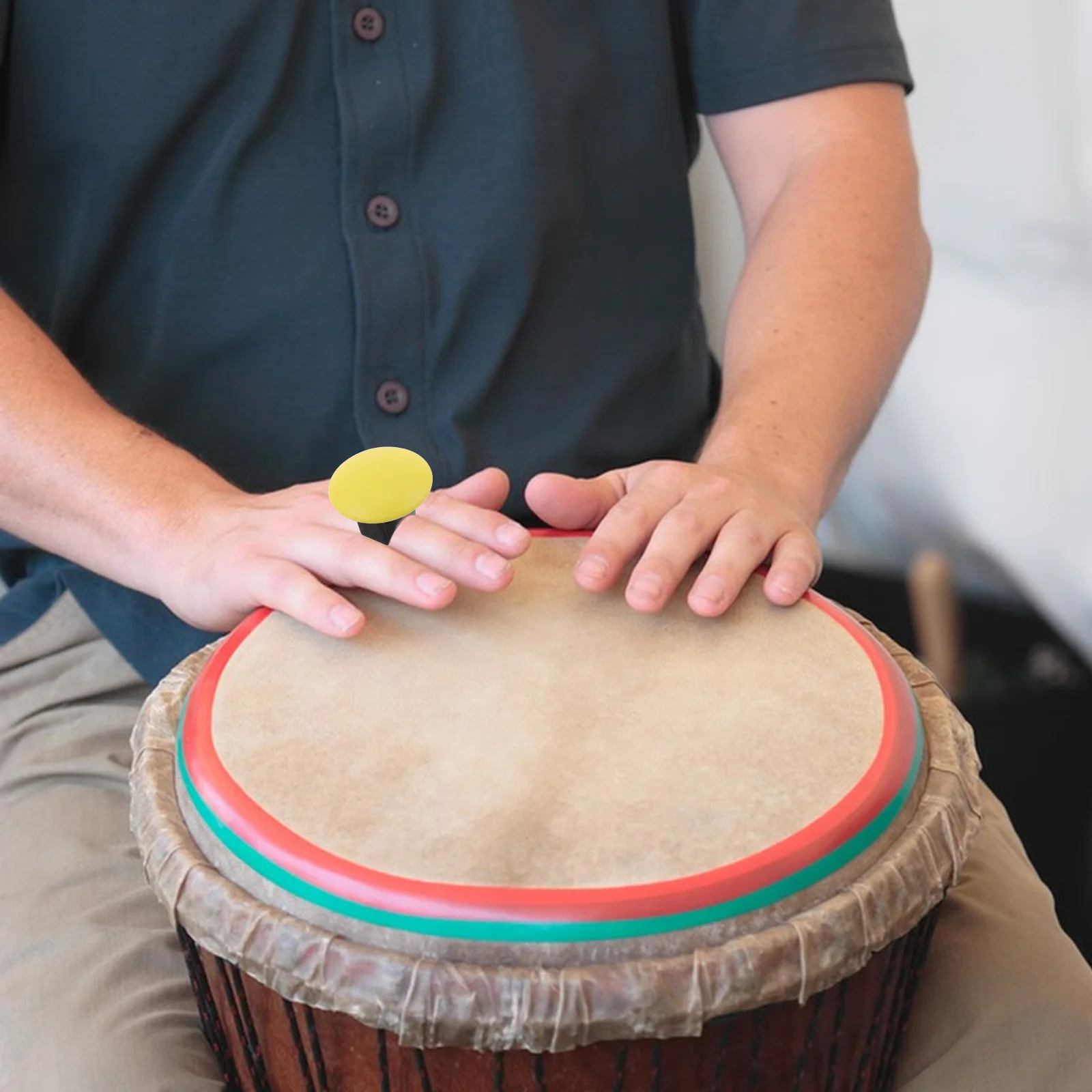 

African Drum Accessories Yellow Finger Shaker Sand Ring Hammer For Professional Beginner Lightweight Portable Percussion