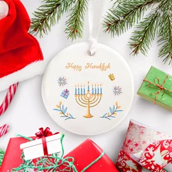 Hanukkah home Ornament Funny Jewish Christmas Gift Merry Chrismukkah Hanukkah Decor Gift for Jewish Family Chanukah Decorations