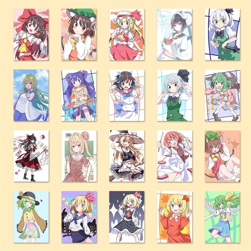 100pcs Touhou Project Fumo Stickers Artistic Illustration Cartoon Pattern Reimu Cirno Yuyuko Koishi Satori DIY Graffiti Decals