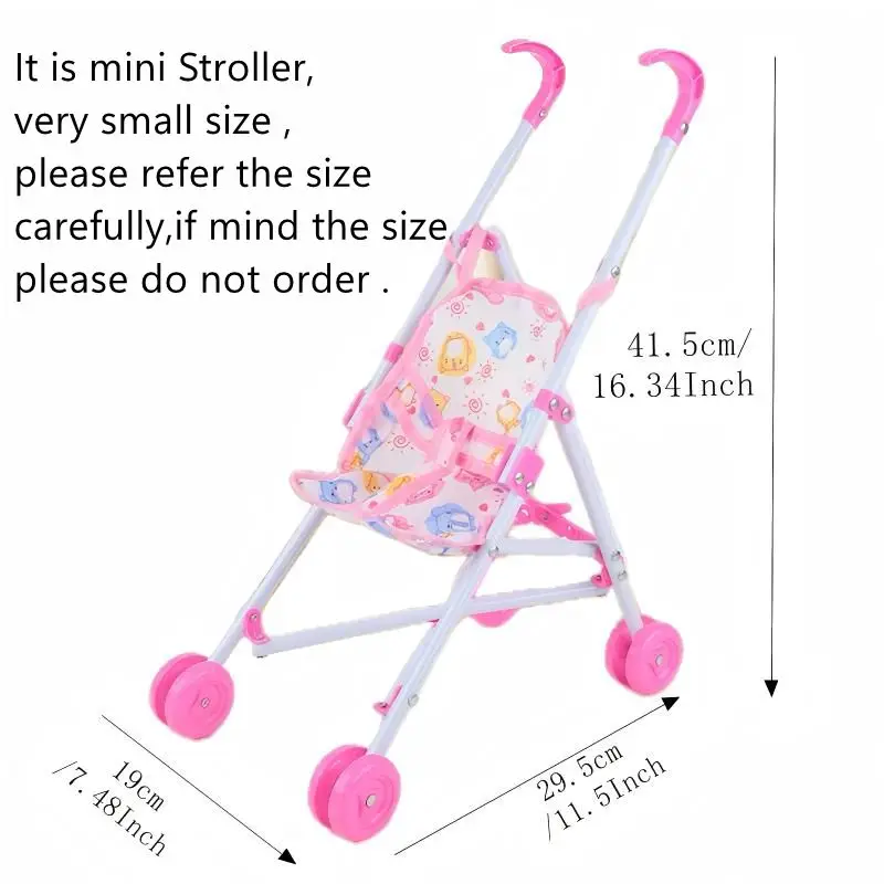 Mini carrinho de bebê kawaii, itens infantis, brinquedos em miniatura, casa de bonecas, carrinho, formato de buggy para bonecas de bebê de 8 tamanhos 11.5 '', boneca reborn