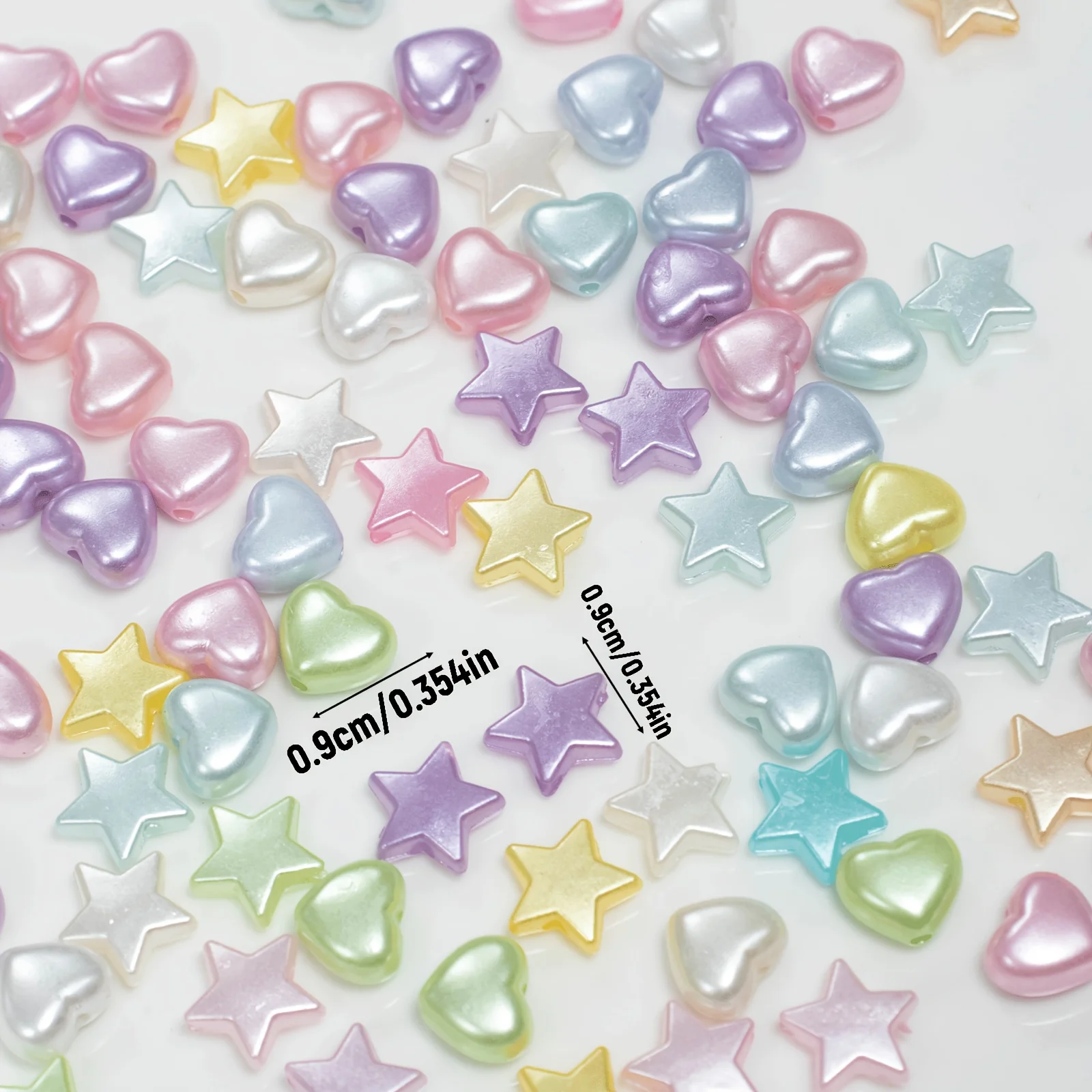 360pcs Color Heart-Shaped Star Beads for DIY Jewellery
