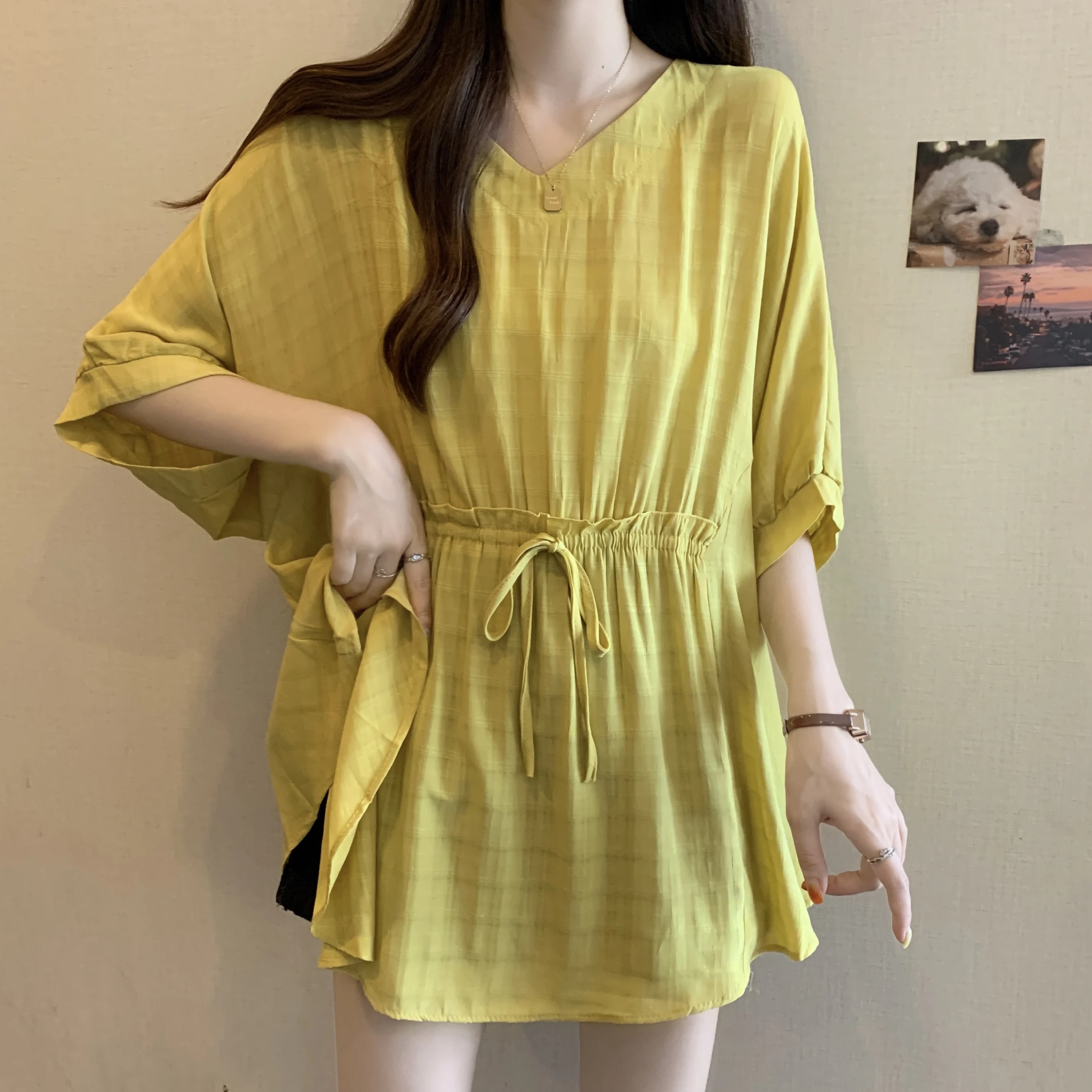 Korean Fashion Plus Big Size Cute Oversized Loose Chiffon Blouse for Women Spring Summer Autumn Ladies Tops Blusa Feminina