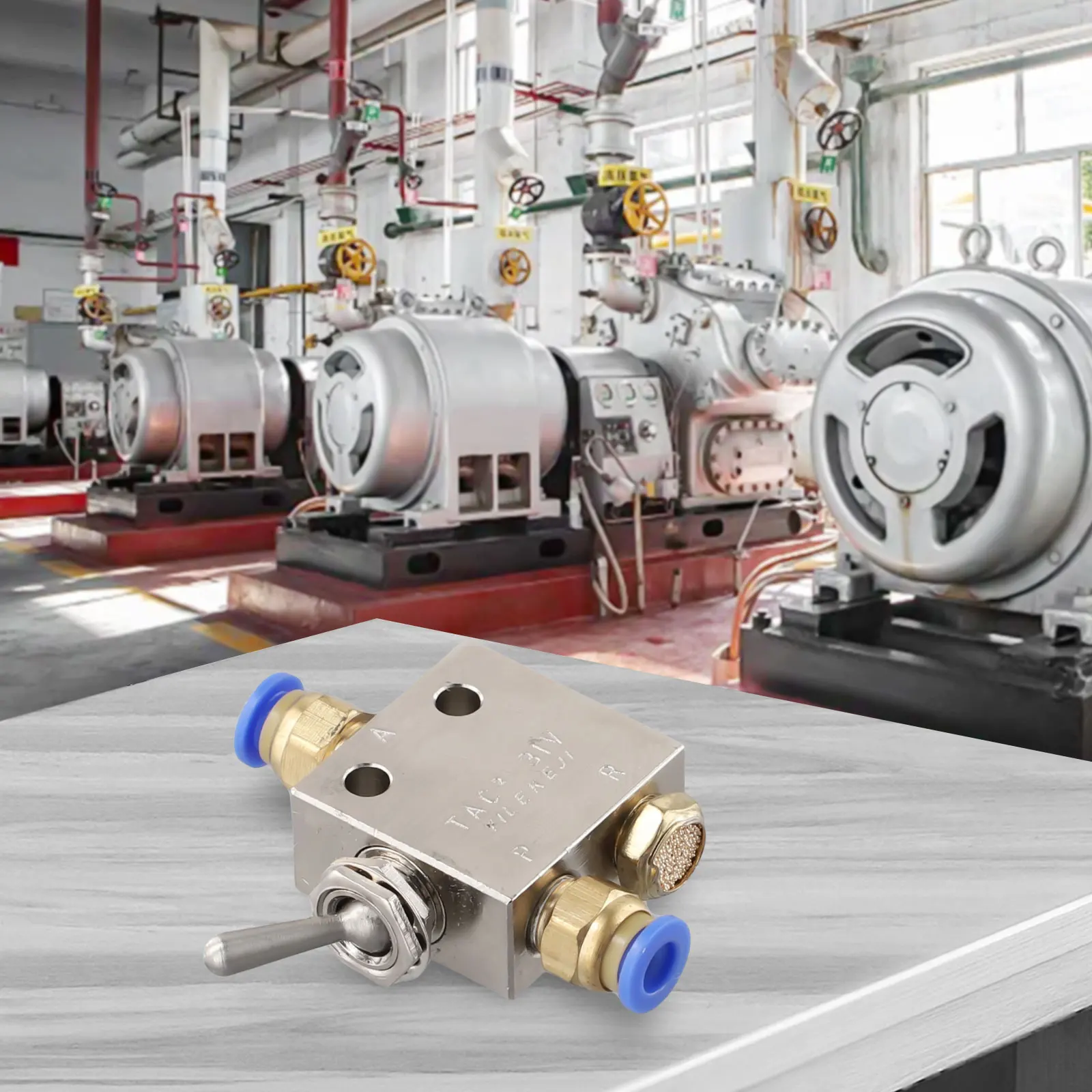 TAC2-31V For Pneumatic Mechanical Valve 2 Position 3 Way Brass Manual For Toggle Button With 6mm Fitting For Air Control System