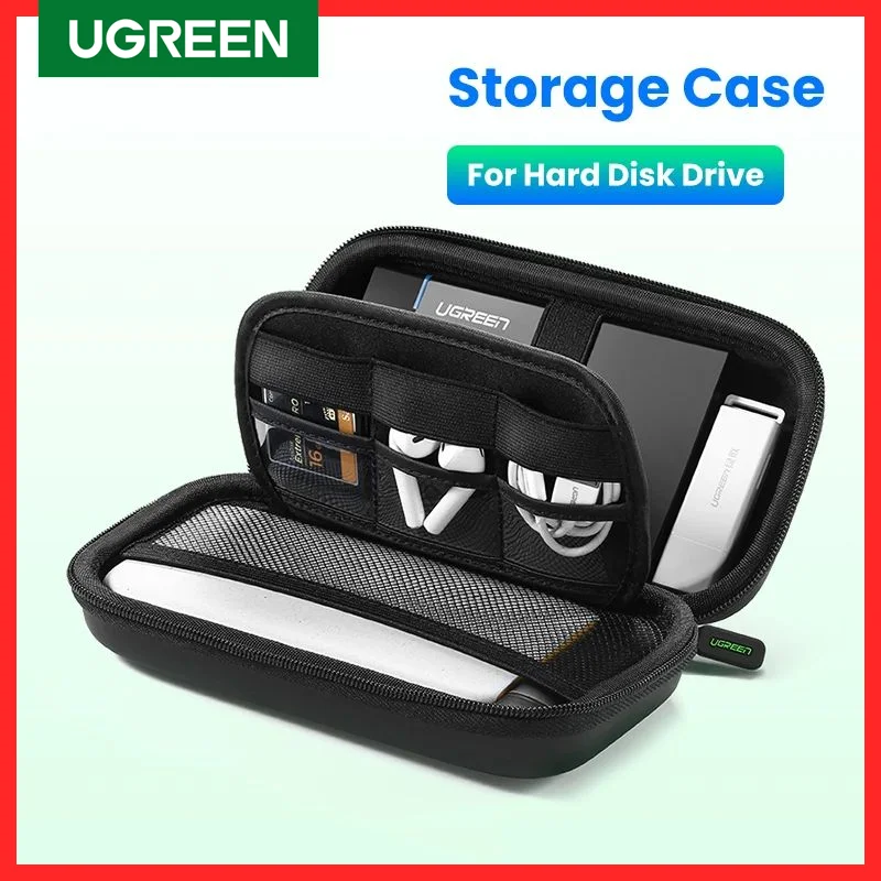 UGREEN 2.5인치 외장 하드 드라이브 케이스 – 휴대용 HDD/SSD 스토리지 백패키지 및 보조 배터리 케이스