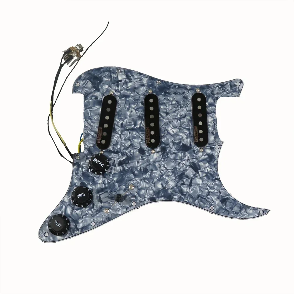 Q-X Music Store-7 Voices Prewired Pickguard Harness Guitar Pickup Wilkinson WVS 60's Alnico5 SSS Single Coil Pickup