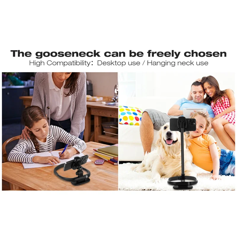 FULL-Gooseneck 휴대폰 홀더, 침대용 휴대폰 셀카 홀더, 범용 다기능 휴대폰 홀더