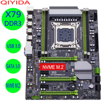 QIYIDA X79 motherboard LGA2011 motherboard ATX USB3.0 SATA3 PCI-E NVME M.2 SSD support REG ECC memory and Xeon E5 processor