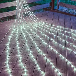 Cadena de luces Led de cascada para exteriores, guirnalda de hadas de Navidad, cortina de ventana, luz de carámbano para decoración de vacaciones, 3x3m, 3x6m, 6x3m