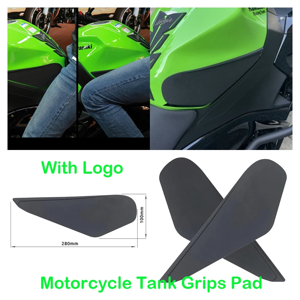 

Fits for Kawasaki Ninja 500 SE 400 ABS KRT EX500 2018-2026 Motorcycle Tank Pads FuelTank Side Knee Traction Grips Anti Slip Pad