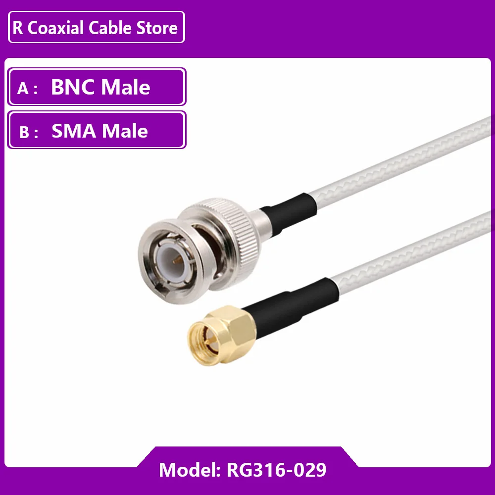 1PC BNC to SMA Cable RG316 50 Ohm Pigtail SMA Male to BNC Male Plug RF Coax Extension Cable Coaxial Jumper Cord 15CM Wholesales