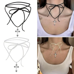 Choker Tie Neckband Chain Choker Jewelry Gift Alloy Material Pendant Necklace for Girl Woman