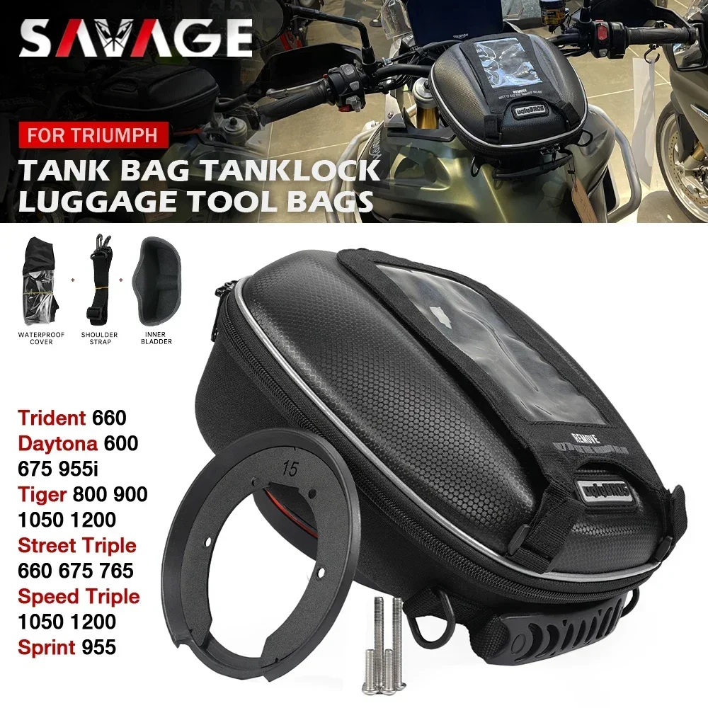 

Tank Bag For Trident 660 Tiger 1200 900 800 Street Triple 765 Speed Triple 1050 Daytona 675 Sprint Motorcycle Tanklock Luggage