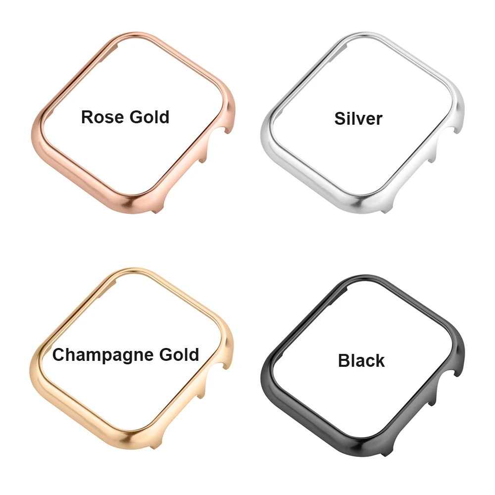 Shiny Metal Bands for Apple Watch Band 38mm 40mm 41mm iWatch Series 9 SE 7 6 5 4 3 2 Strap with Case Frame Replacement for Women