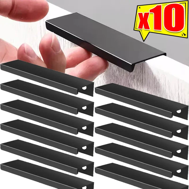 Versteckte Schrankgriffe, Schubladenknöpfe mit Schrauben, lange Möbelgriffe aus Aluminiumlegierung, Küchenschrank-Türgriffe, Hardware