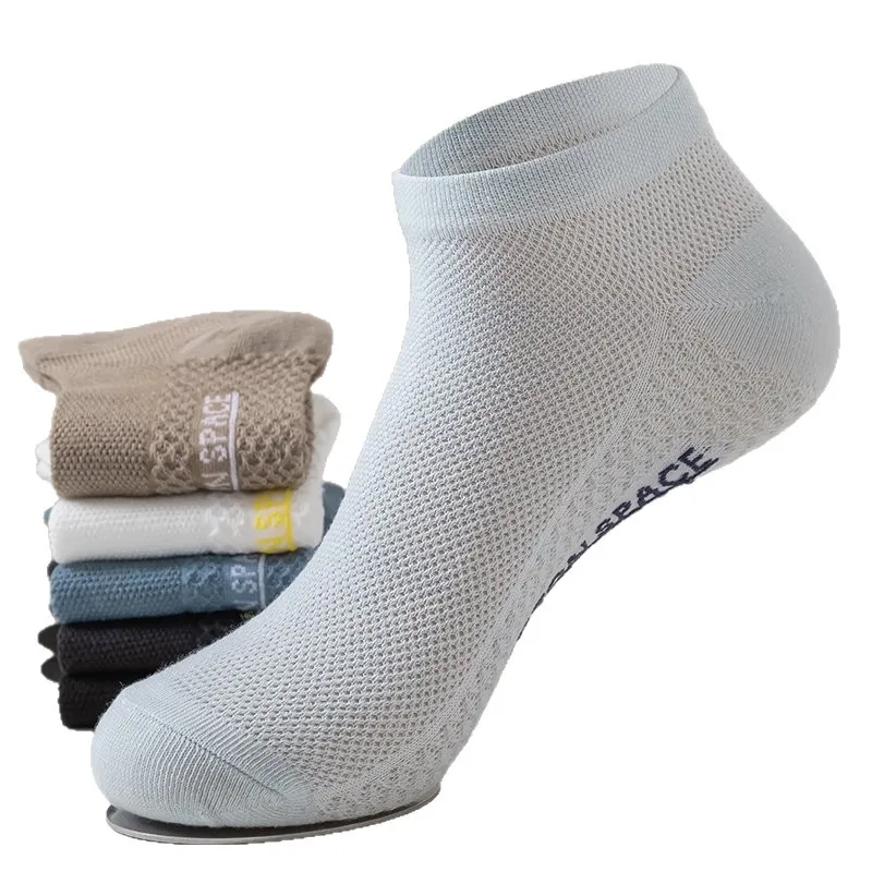 

6 шт., спортивные носки, новое платье для отдыха, мужские спортивные двойные ящики, летние хлопковые сетчатые дышащие, впитывающие пот, короткие мужские 1W71