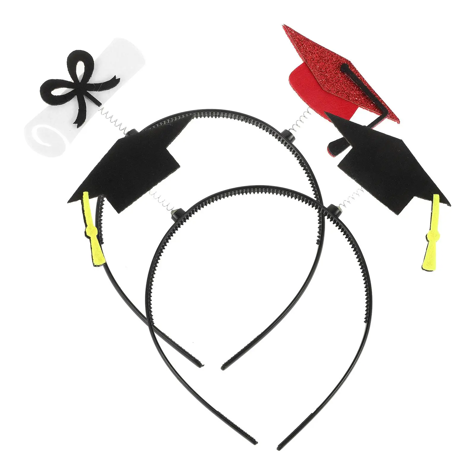 

2 Pcs Headgear Graduation Cap Headband Miss Decor Non-woven Fabric Bandanas Mini Caps